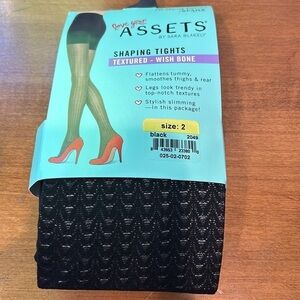 SPANX ASSETS WOMEN’S WISHBINE TIGHTS BLACK SIZE 2 medium new with tags